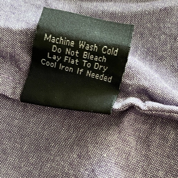 J Peterman Womans Shirt Dress Size 12 Purple 100% Cotton 4 Pockets Long Sleeve - Picture 13 of 14